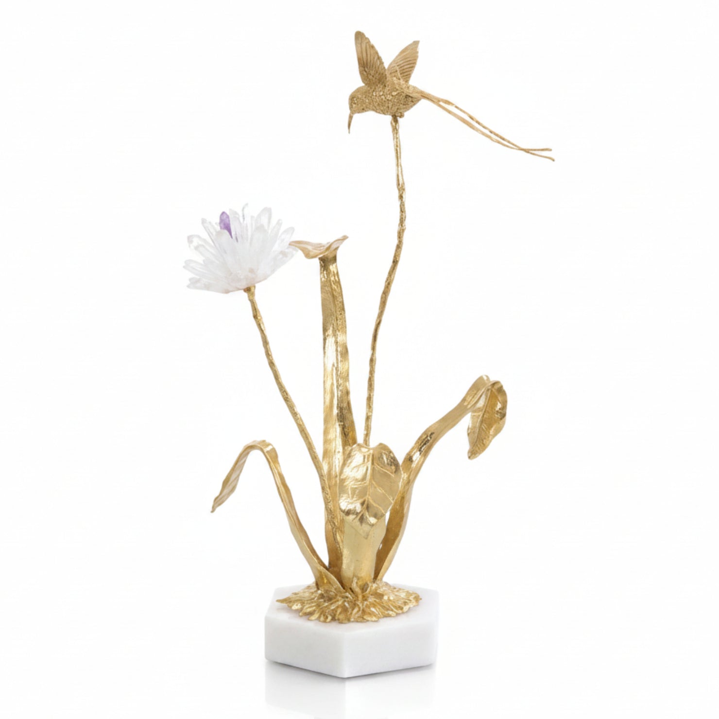 John Richard Flower and Hummingbird Sculpture