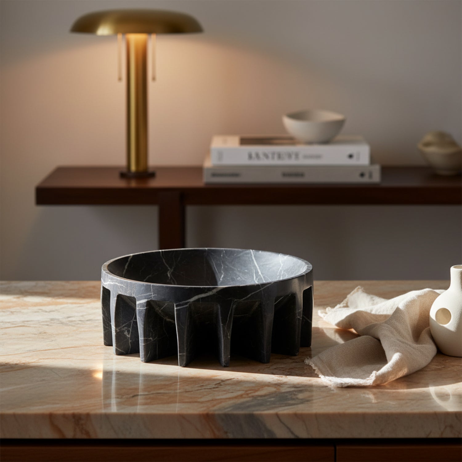 John Richard Elevated Black Marble Bowl