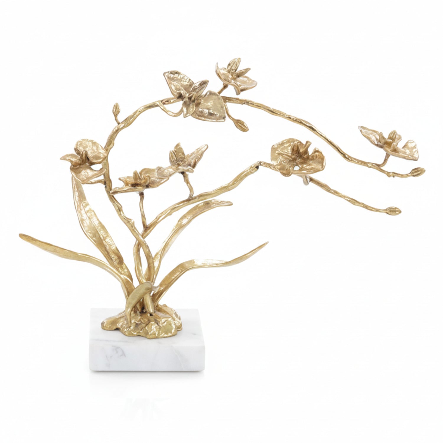 John Richard Orchids in Bloom Brass Small Sculpture