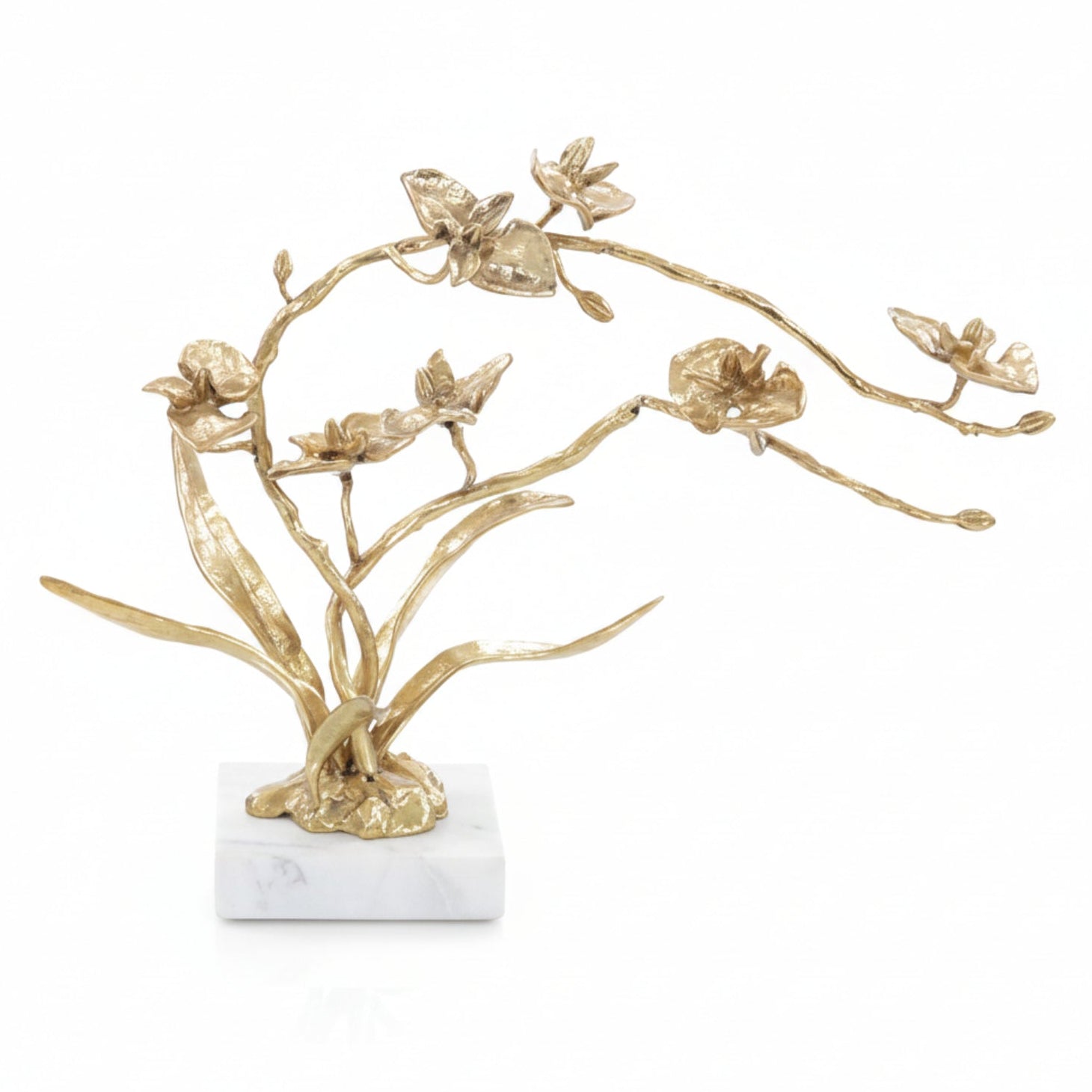 John Richard Orchids in Bloom Brass Small Sculpture