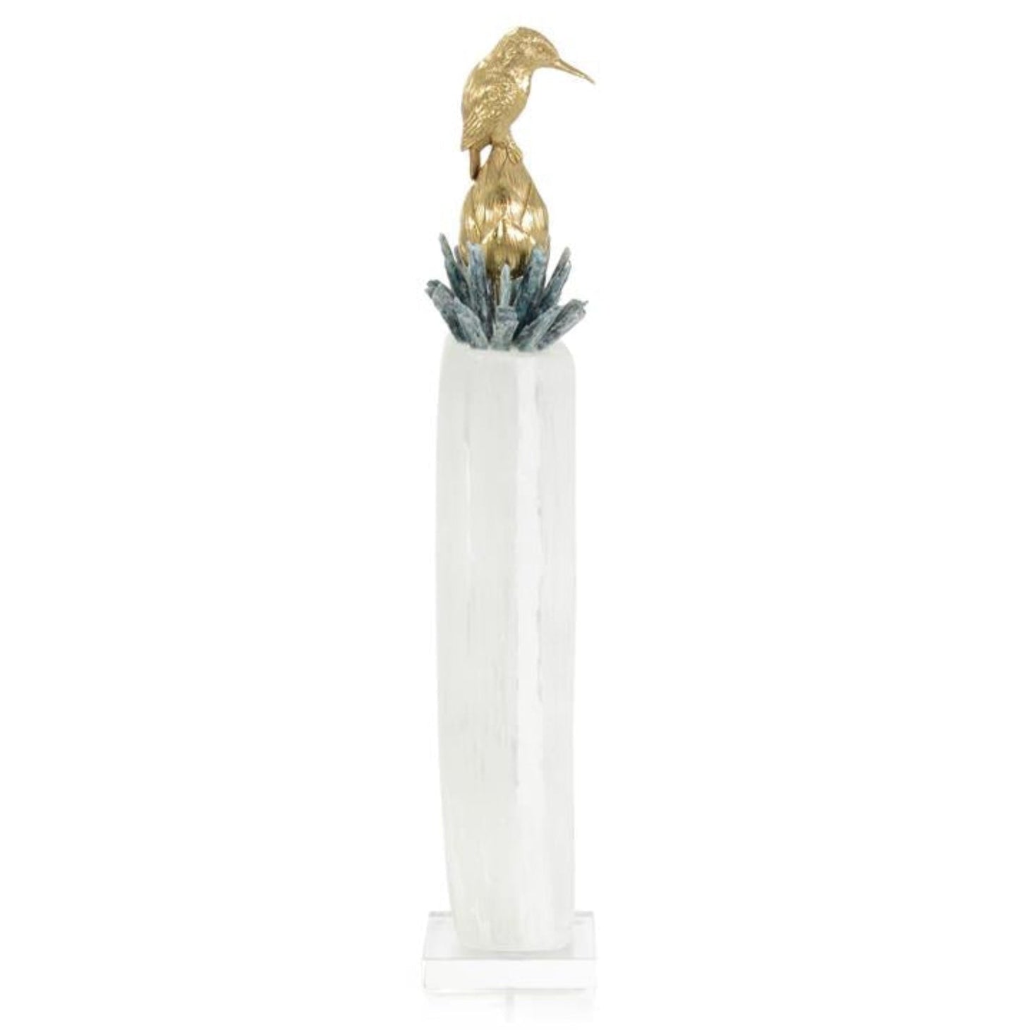 John Richard Brass Bird on Selenite I Sculpture