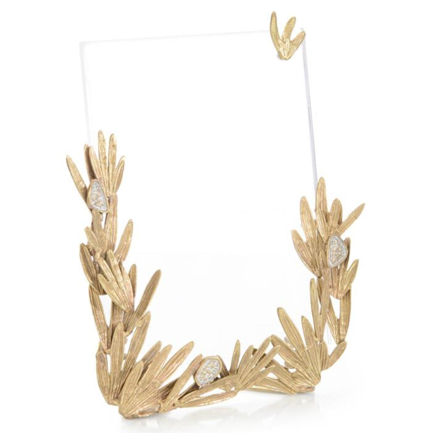John Richard Stone Meadow Brass Photo Frame — in Polished finish