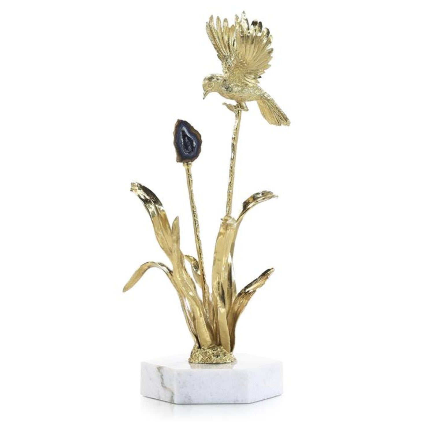John Richard Stone Garden II Sculpture on Marble Base — crafted from Metal, Brass, Stone, Agate