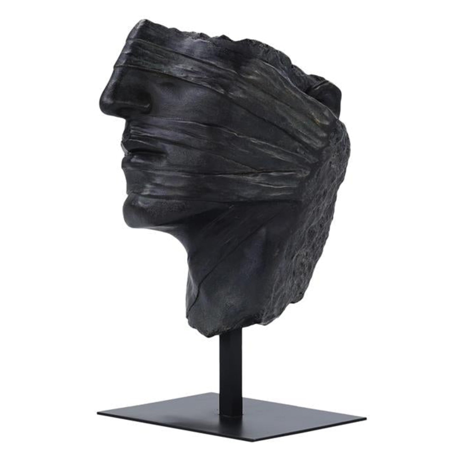 John Richard Countenance Sculpture on Iron Base