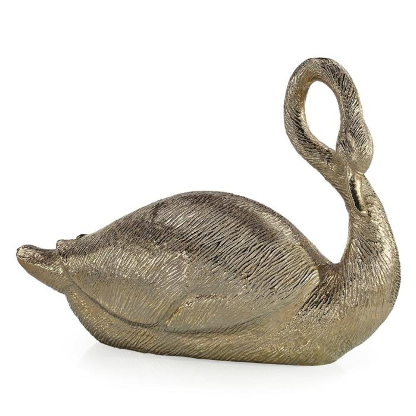 John Richard Swan Sculpture, Champagne — in Champagne finish
