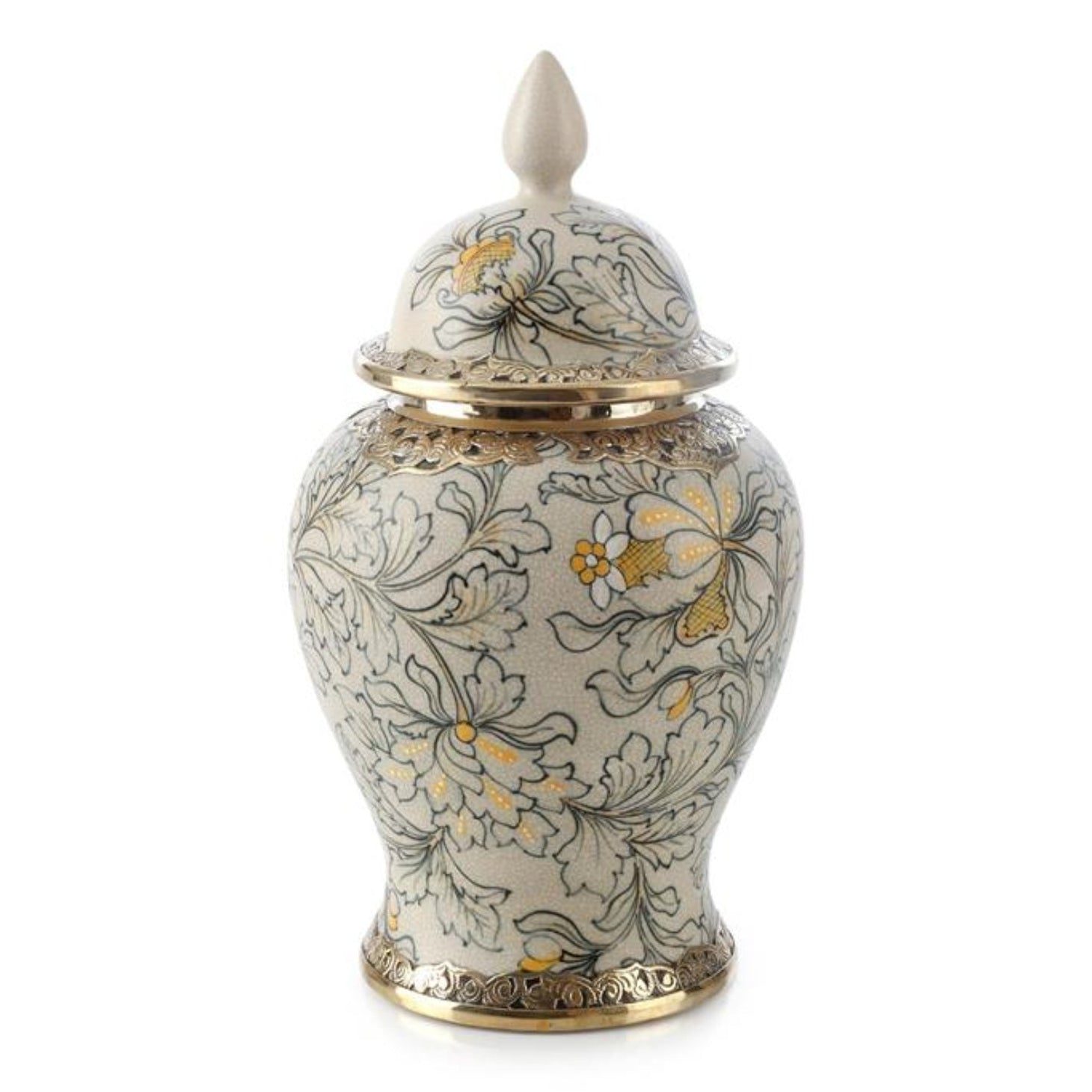 John Richard Lidded Foliage Medium Jar