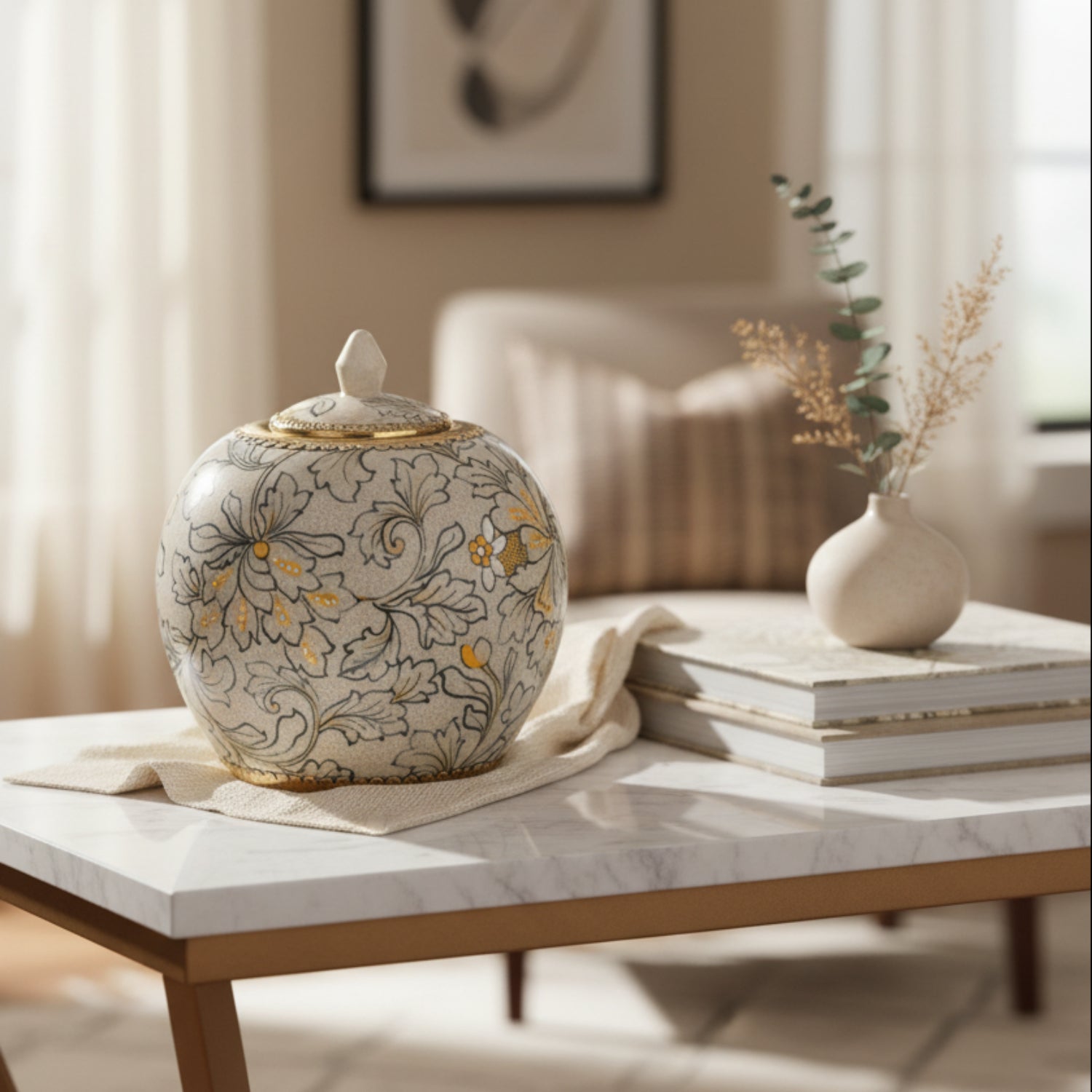 John Richard Lidded Foliage Small Jar