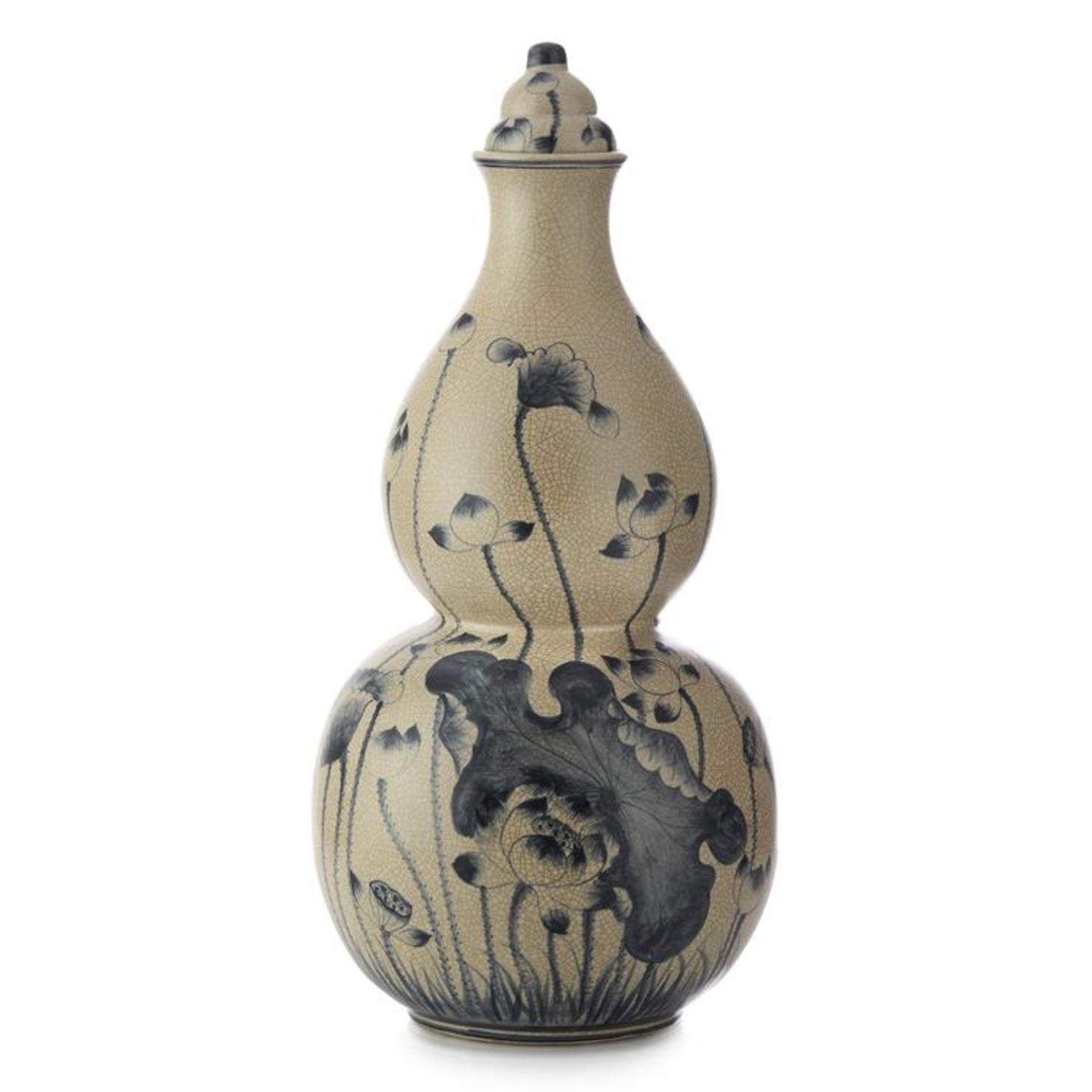 John Richard Lidded Blue Lotus Jar