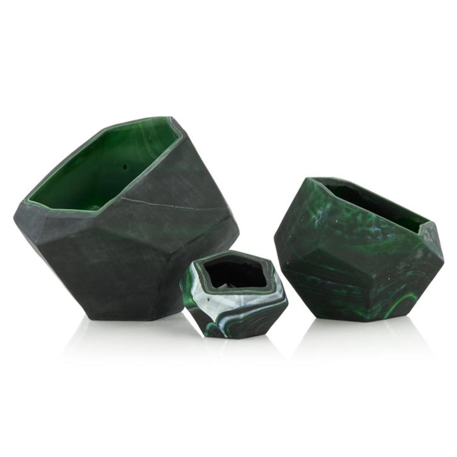 Eon Bowls, Set of 3 Green by John Richard