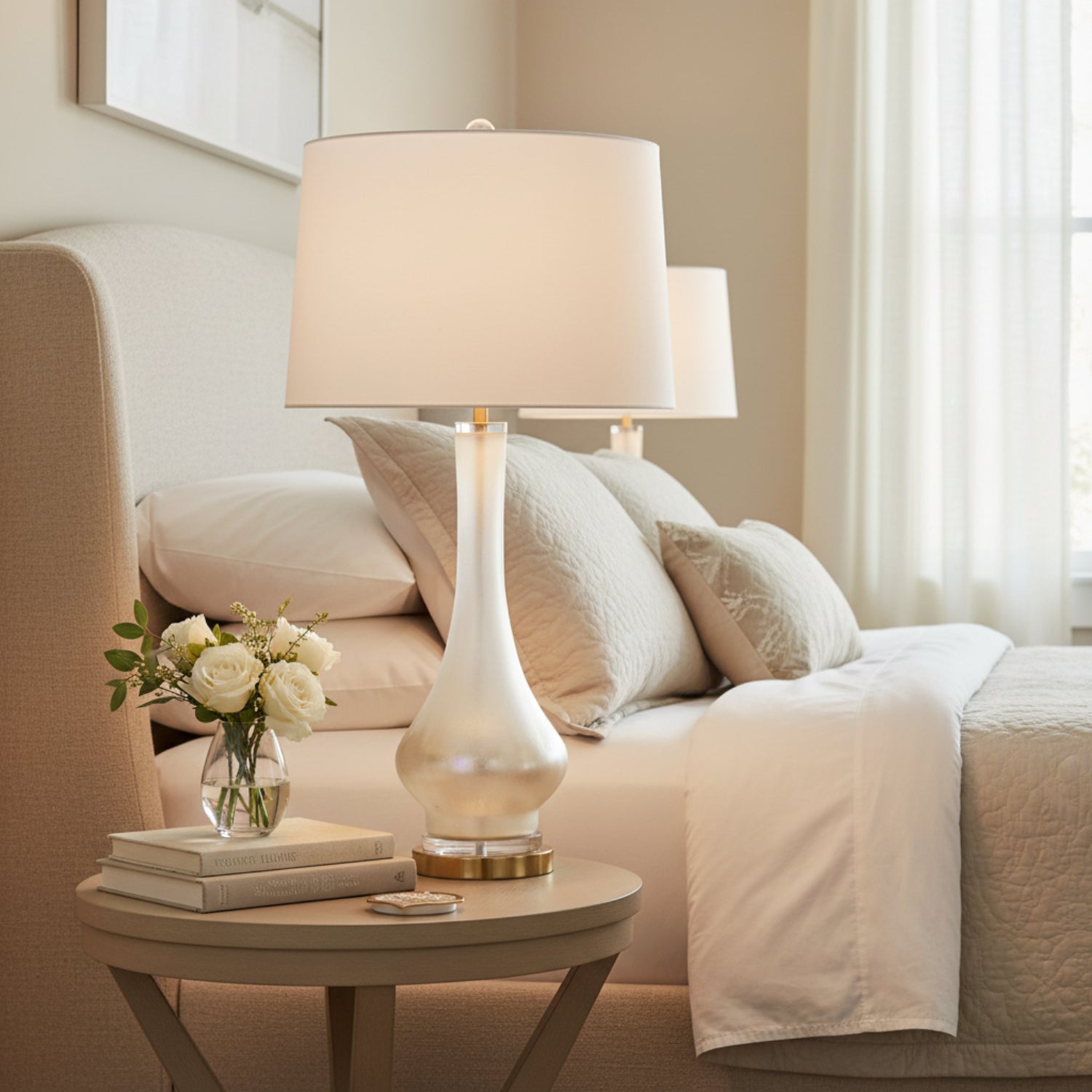 John Richard Luminescent White Table Lamp