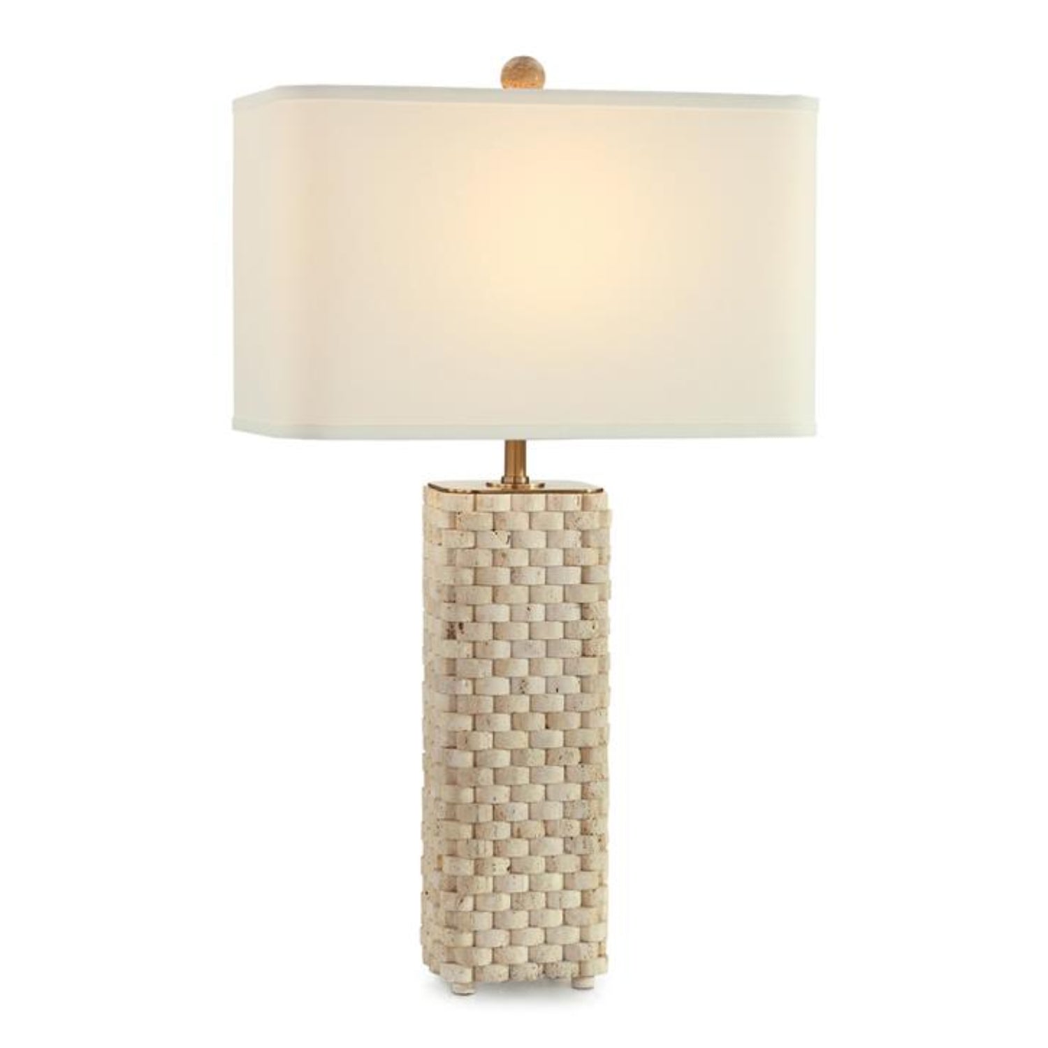 John Richard Travertine Weave Table Lamp