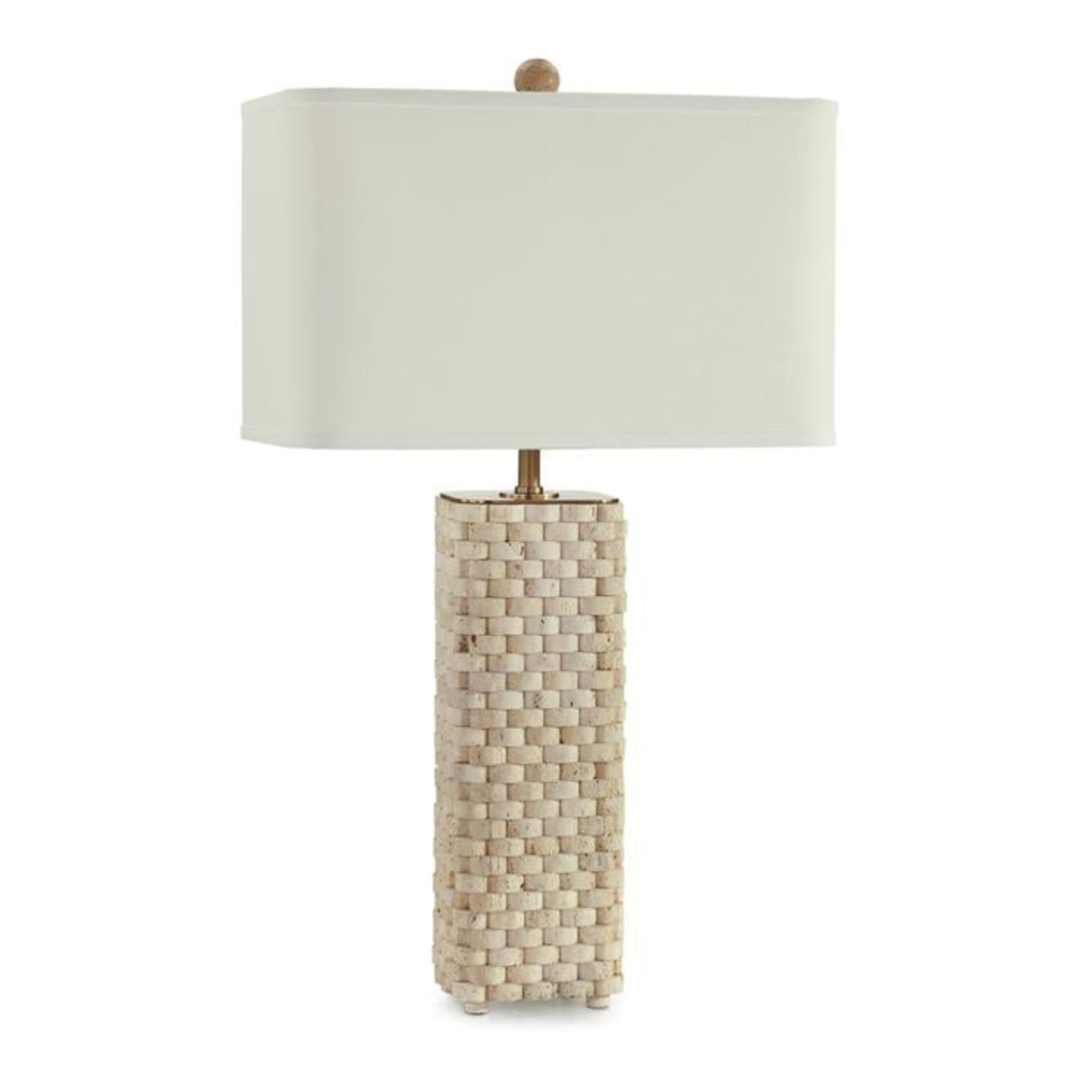 John Richard Travertine Weave Table Lamp