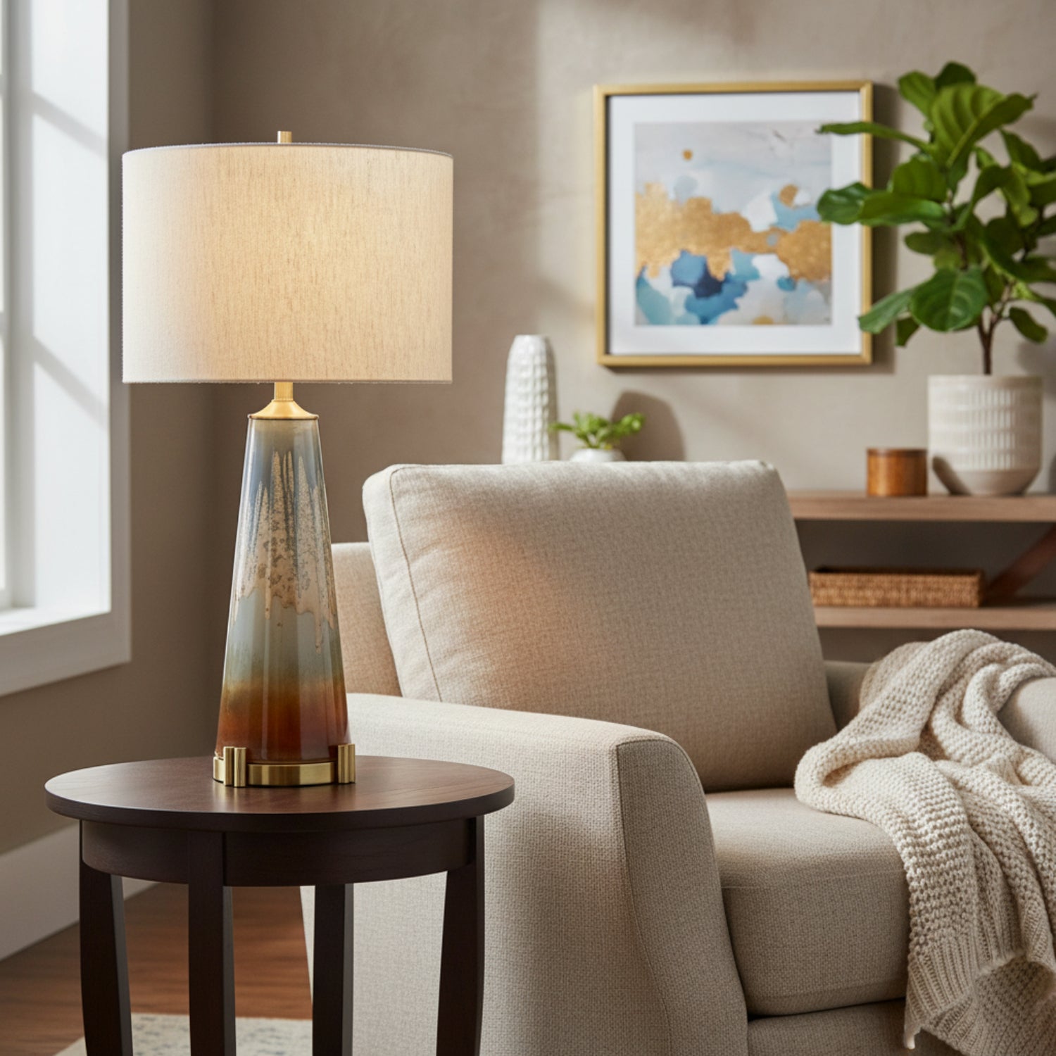 John Richard Overflow Tapered Table Lamp
