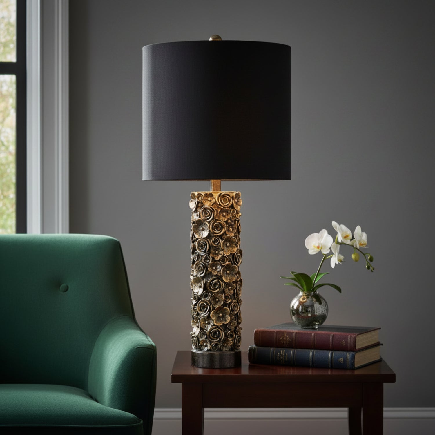 John Richard Distressed Bloom Table Lamp