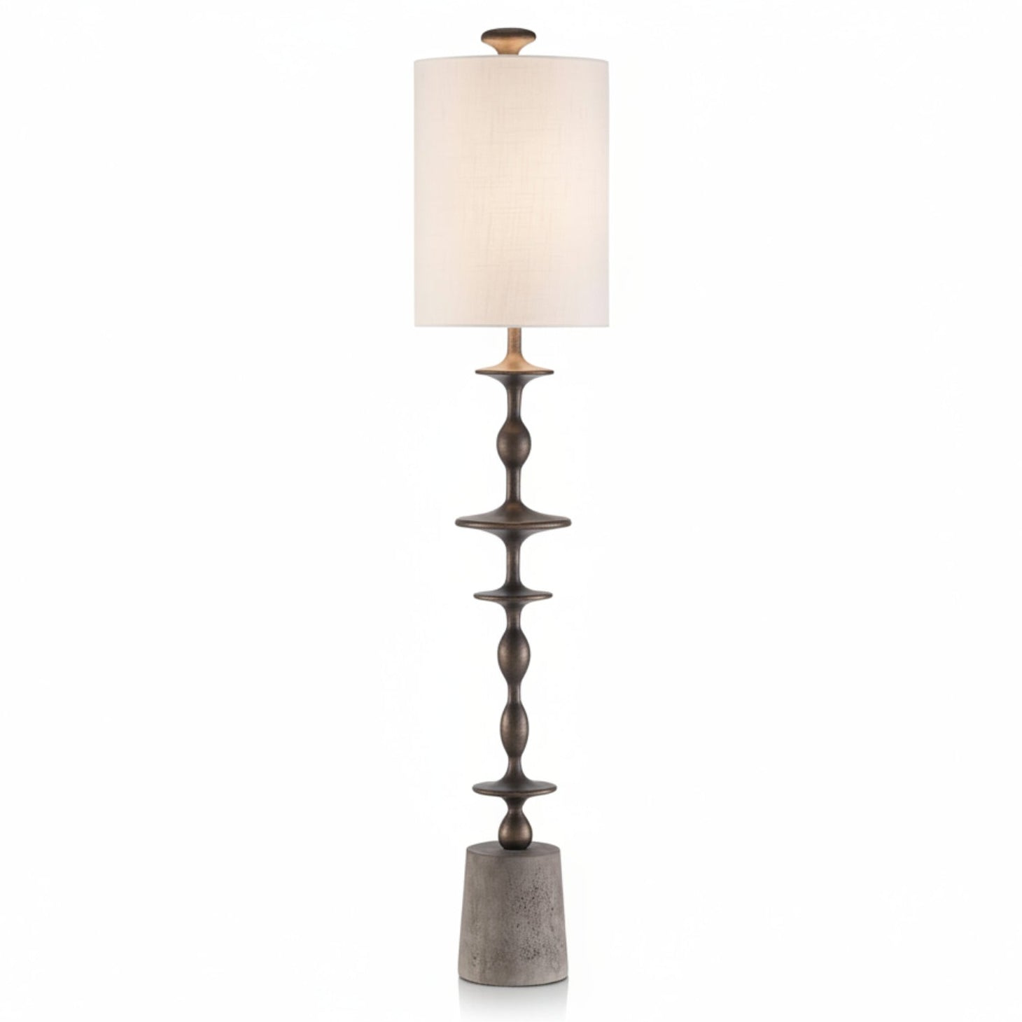 John Richard Matte Black Baluster Candlestick Lamp