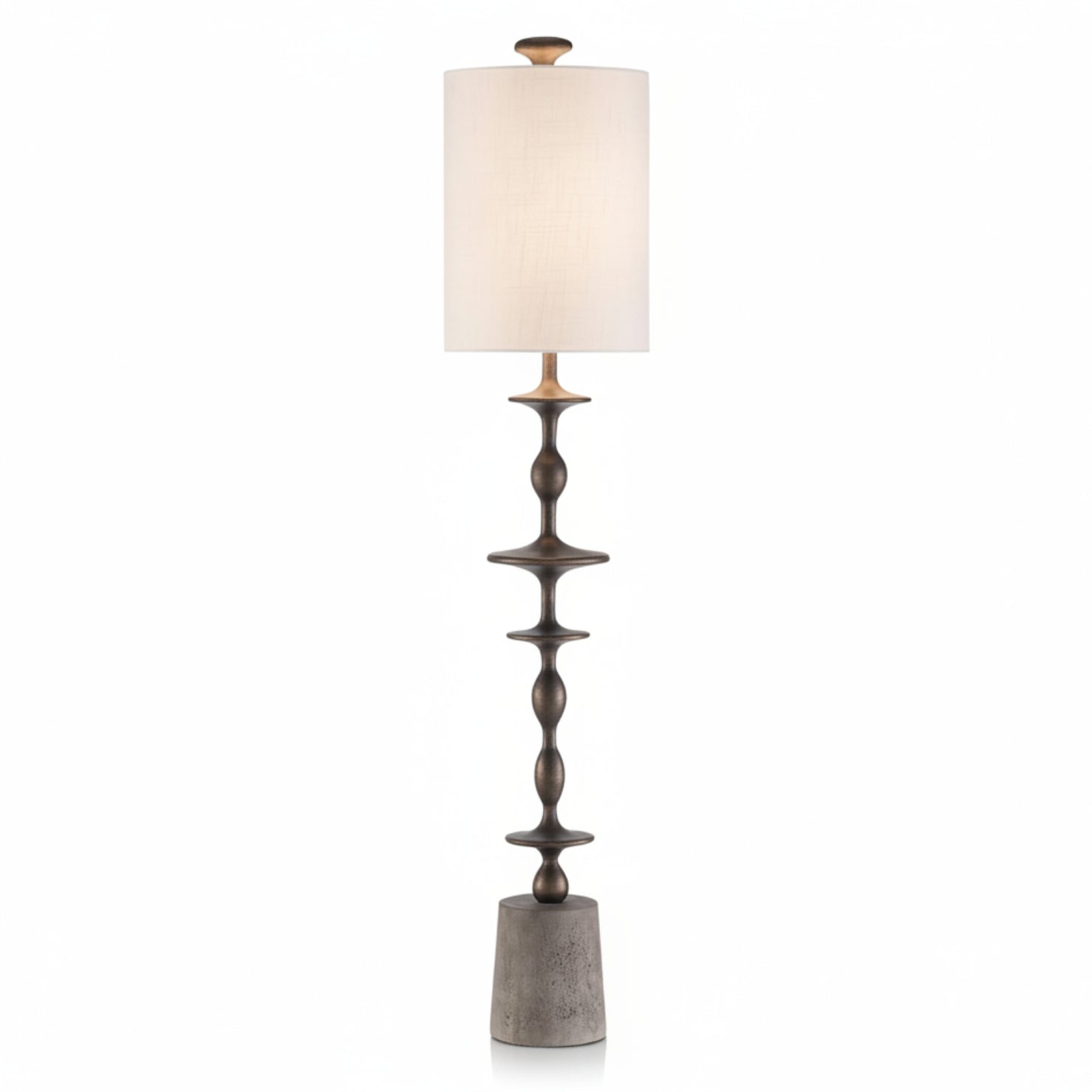 John Richard Matte Black Baluster Candlestick Lamp