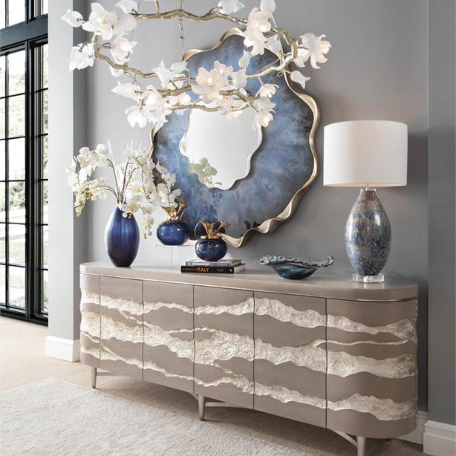 John Richard Dirillo Blue Agate Mirror