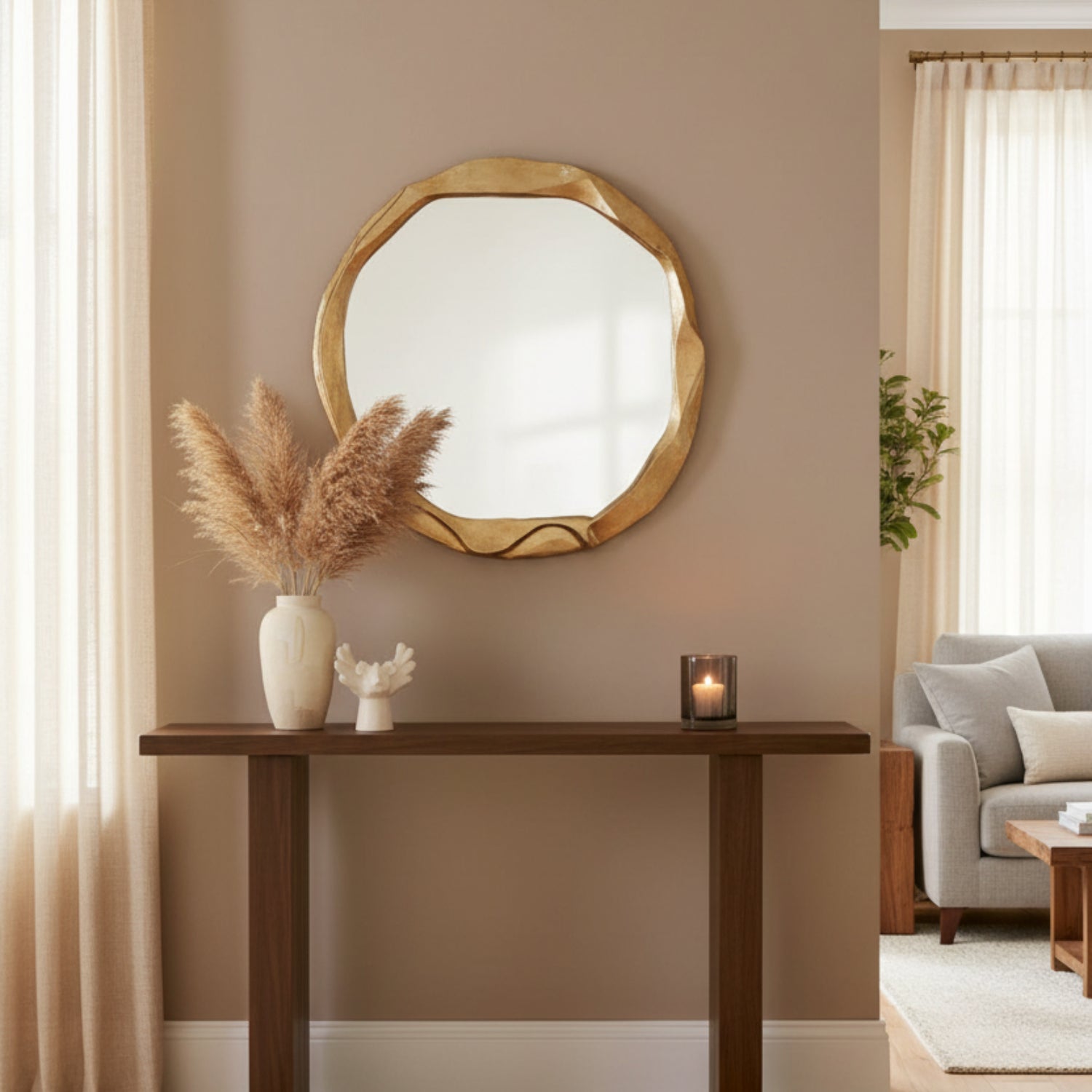 John Richard Round Ruga Gold Small Mirror