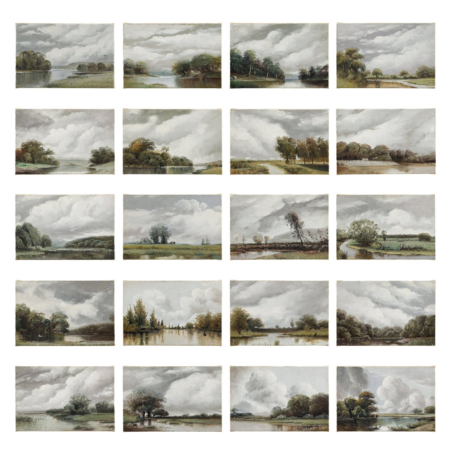 John Richard Tony Fey's Nature Walk Oil Painting Set of 20