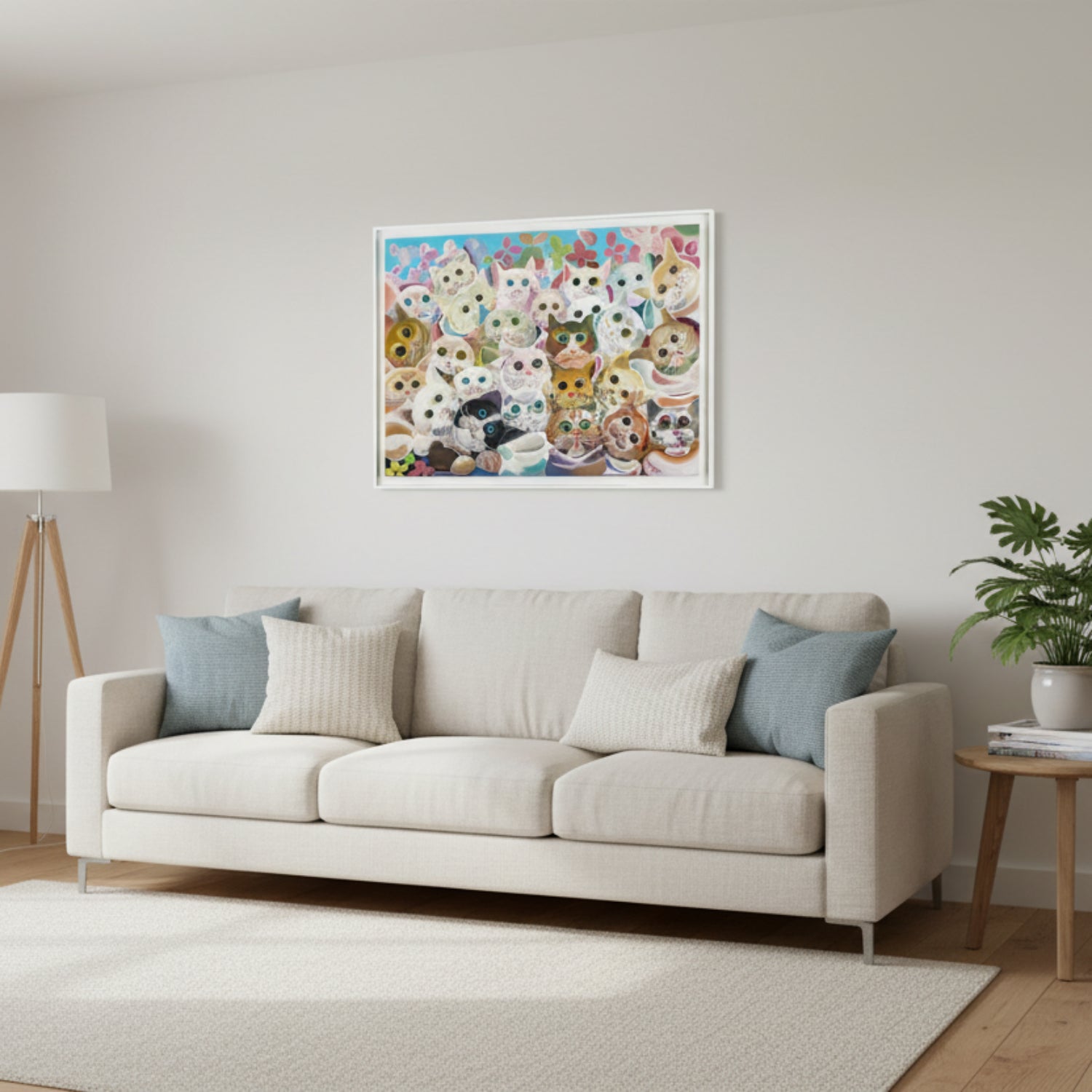 John Richard Teng Fei's Feline Friends Framed Art