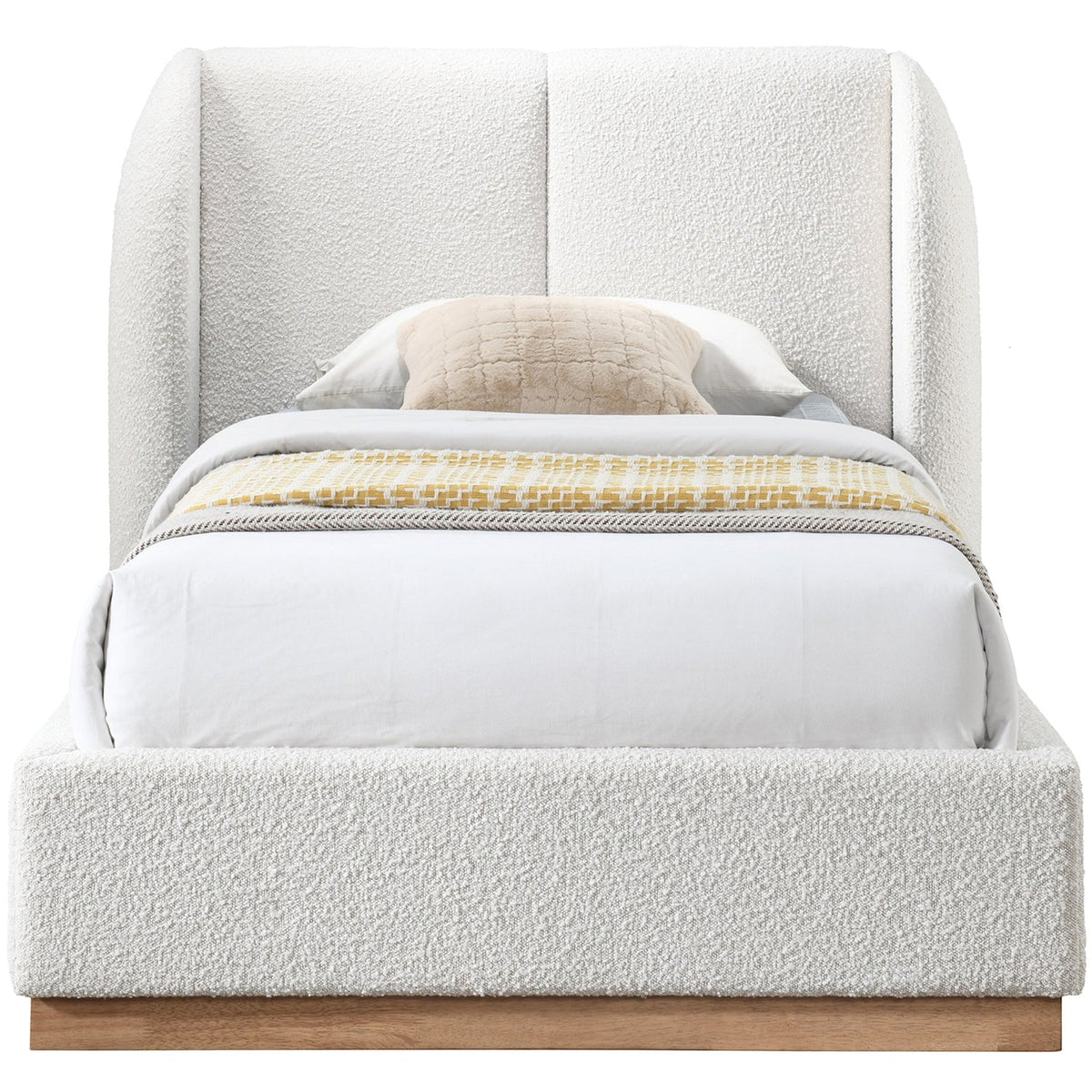 Jardin Cream Boucle Fabric Upholstered Bed