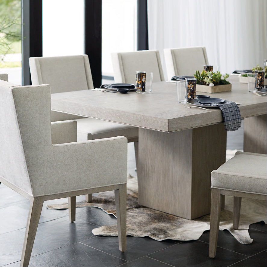 Bernhardt Linea Cerused Greige Rectangular Dining Table