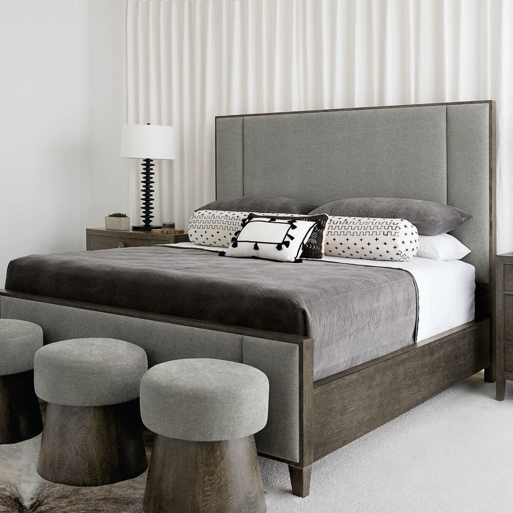 Bernhardt Linea Charcoal Upholstered Panel Bed