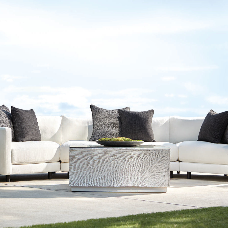 Bernhardt Exteriors Tenerife Square Coco Twig Outdoor Cocktail Table