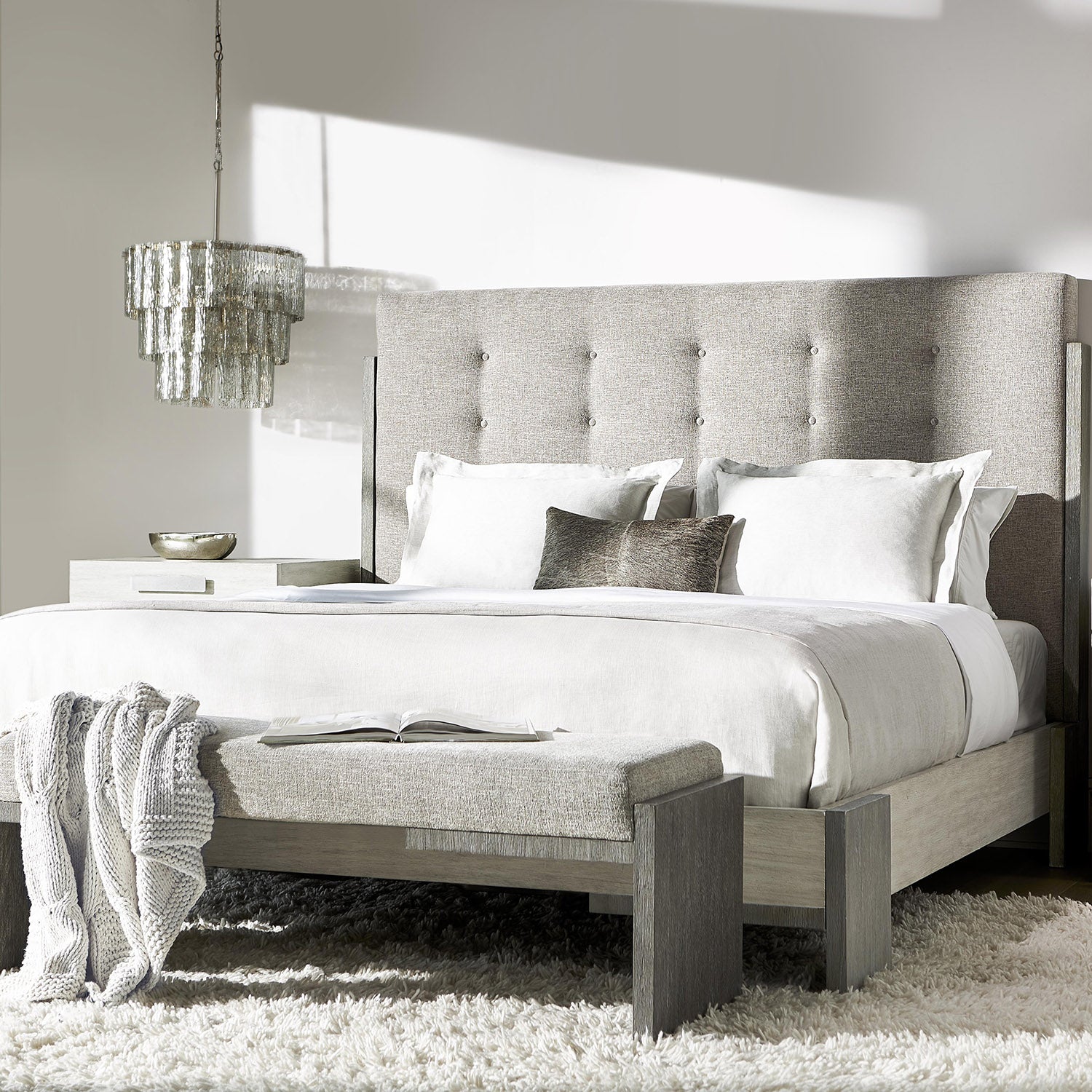 Bernhardt Foundations Upholstered Button Tufted Bed
