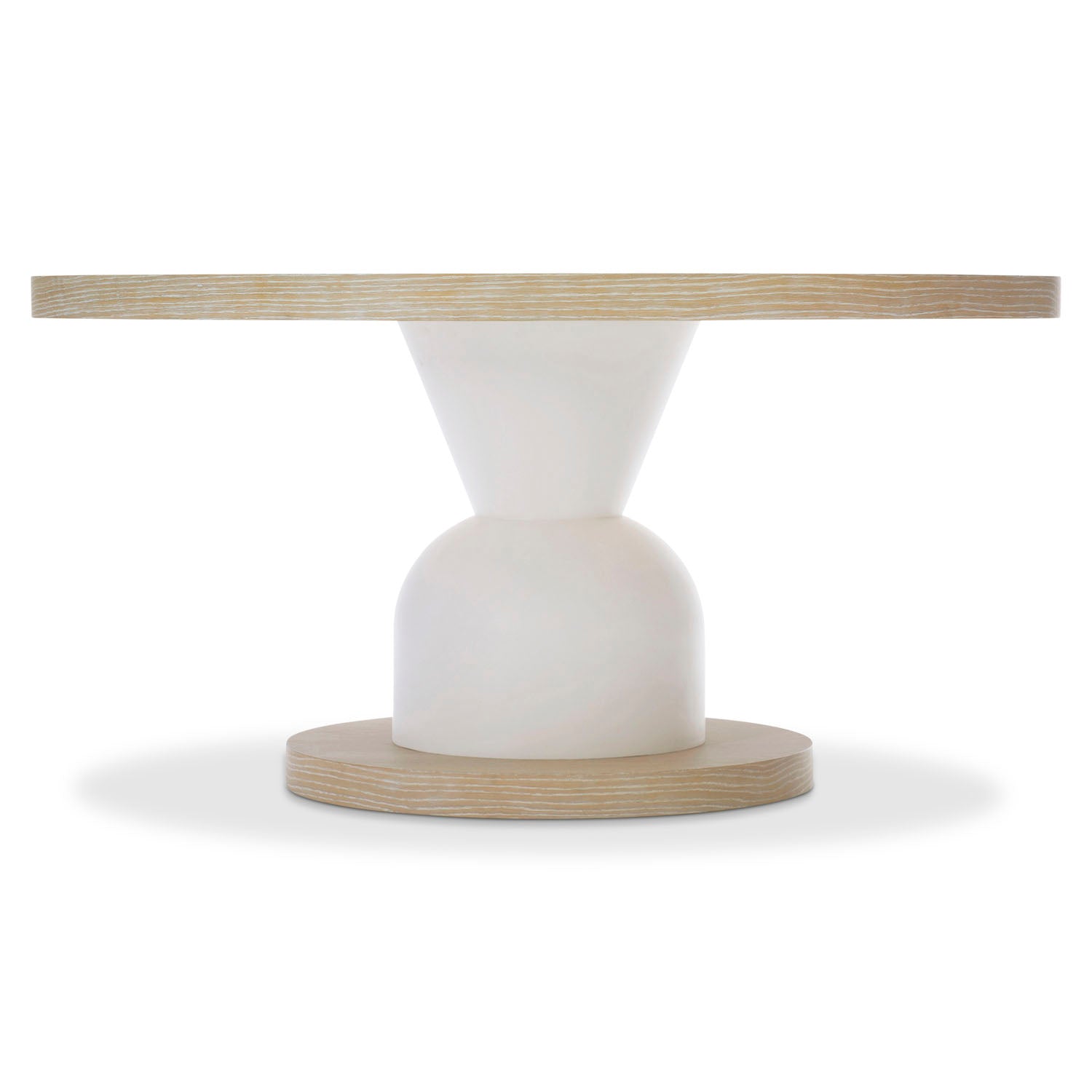Bernhardt Solaria Round Dining Table in Dune finish, back view