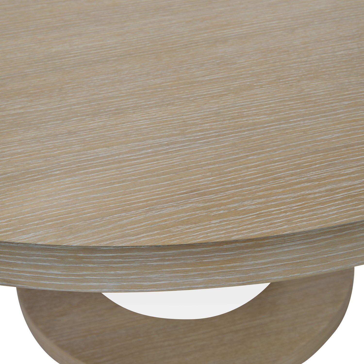 Bernhardt Solaria Round Dining Table in Dune finish, close-up of the finish
