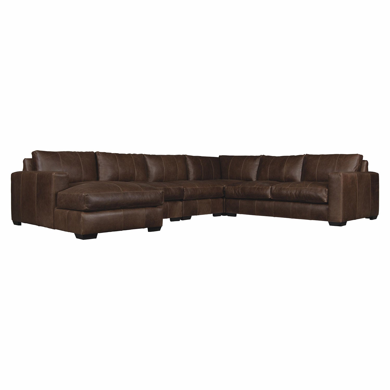 Bernhardt Living Dawkins Leather Chaise Sectional Sofa