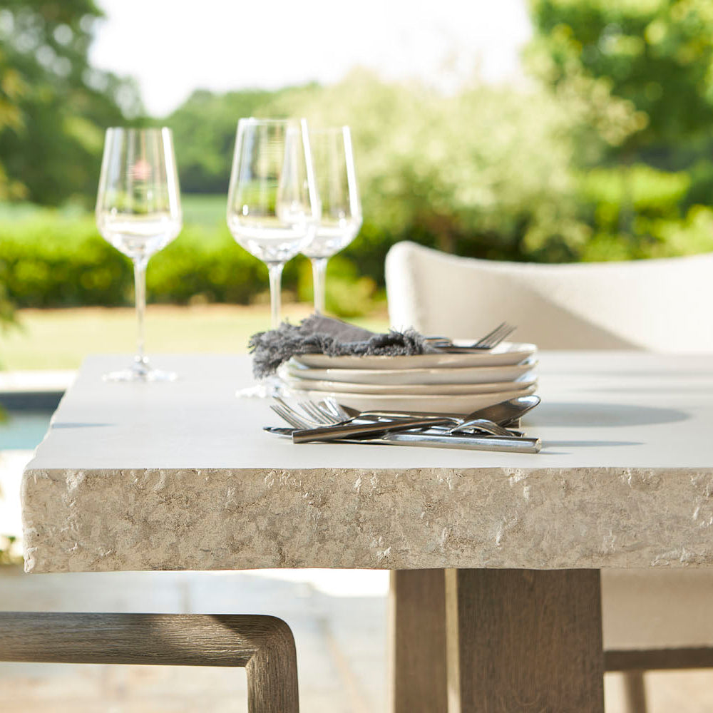 Bernhardt Trouville Outdoor Dining Table, shown to scale