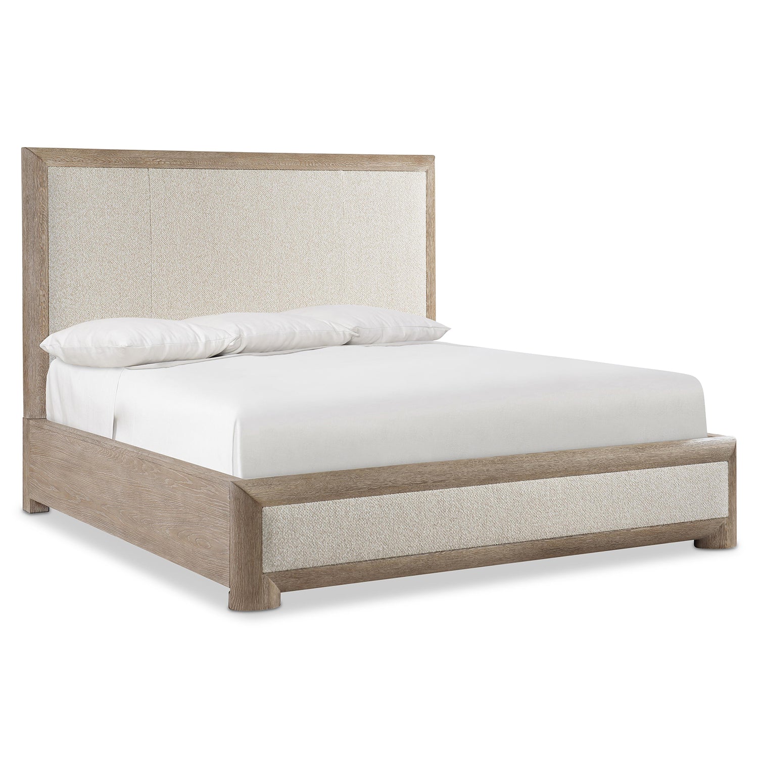 Bernhardt Aventura Upholstered Panel Bed in Beige finish, side profile