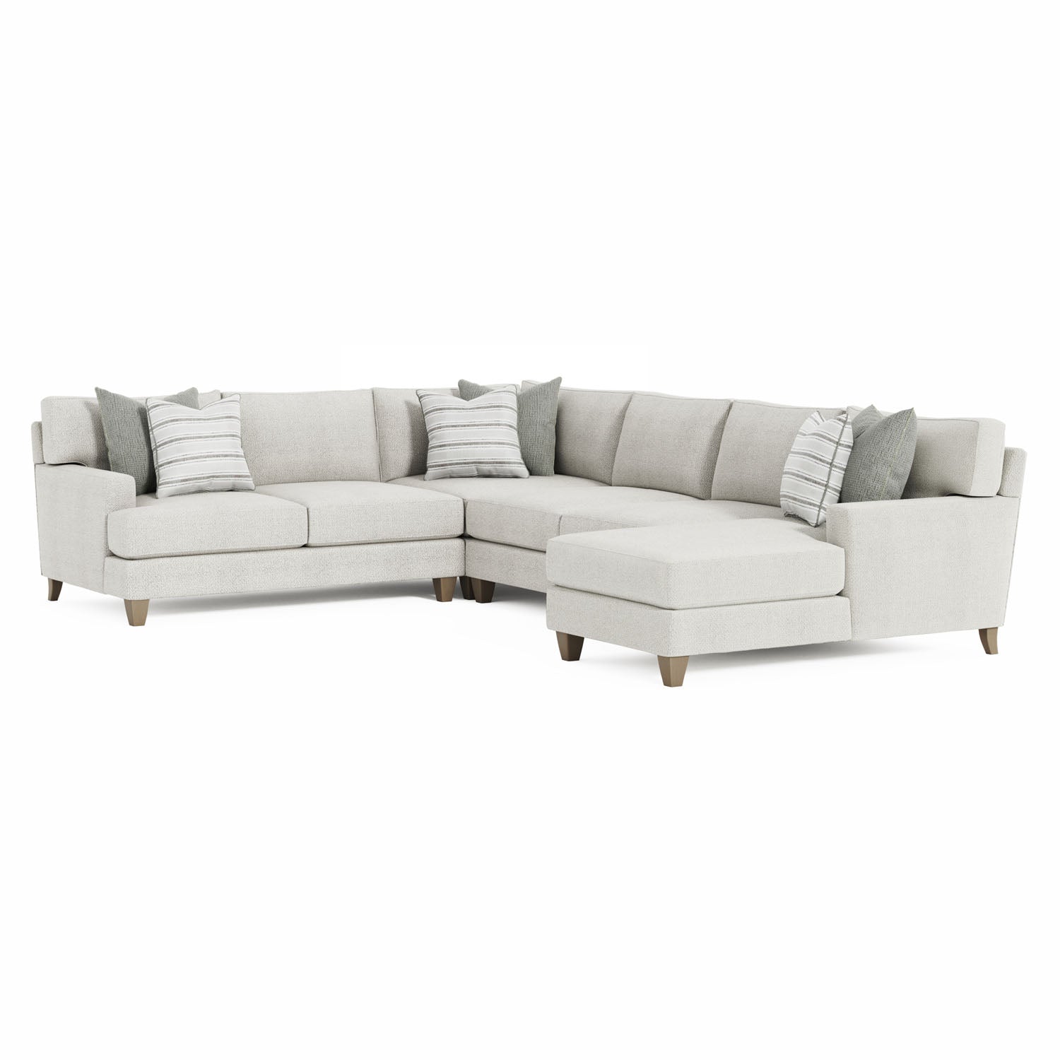 Bernhardt Living Mila 5-Piece Right Facing Fabric Sectional Sofa