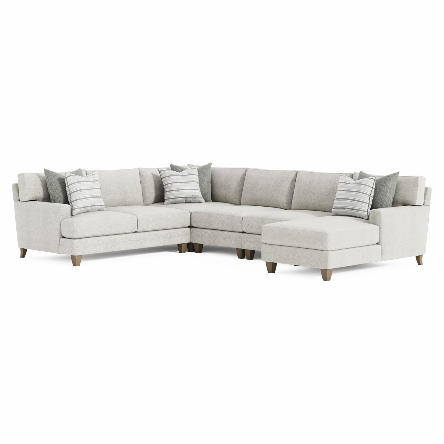 Bernhardt Living Mila 5-Piece Right Facing Fabric Sectional Sofa
