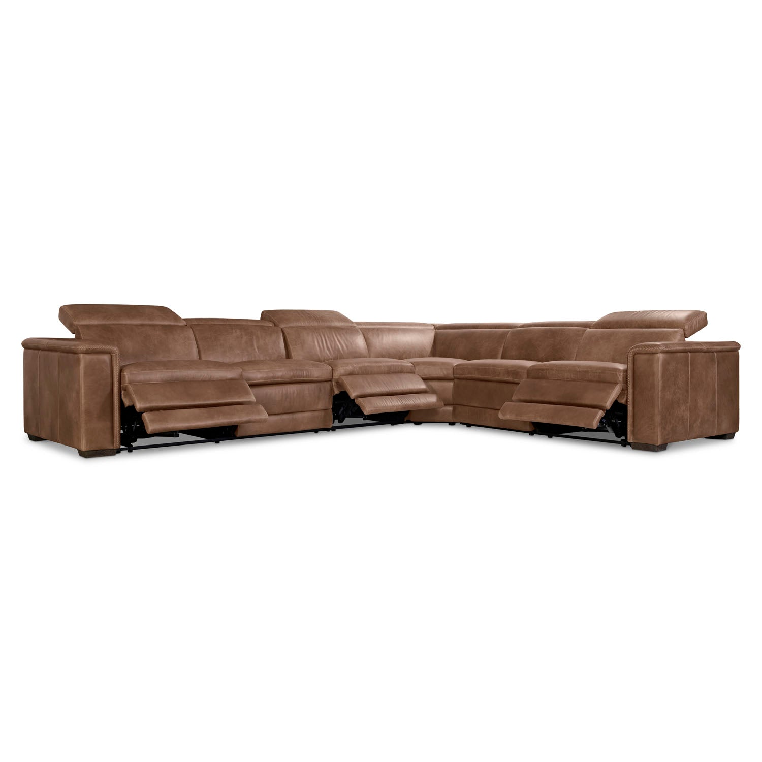 Bernhardt Living Lioni Leather 4-Piece Power Motion Sectional Sofa