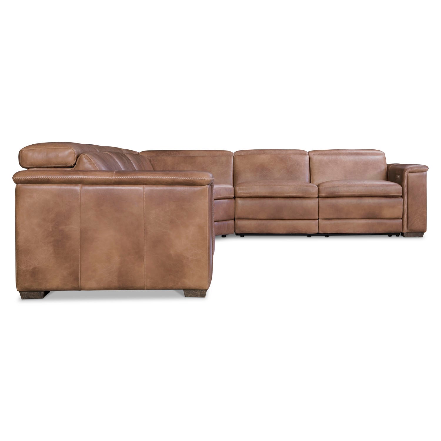 Bernhardt Living Lioni Leather 4-Piece Power Motion Sectional Sofa