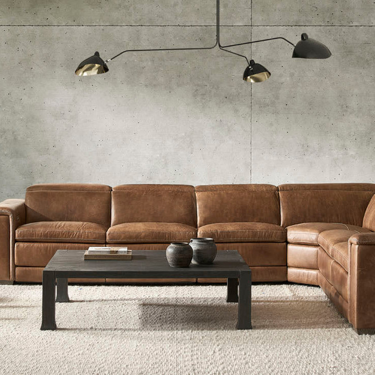Bernhardt Living Lioni Leather 4-Piece Power Motion Sectional Sofa