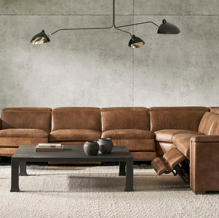 Bernhardt Living Lioni Leather 4-Piece Power Motion Sectional Sofa