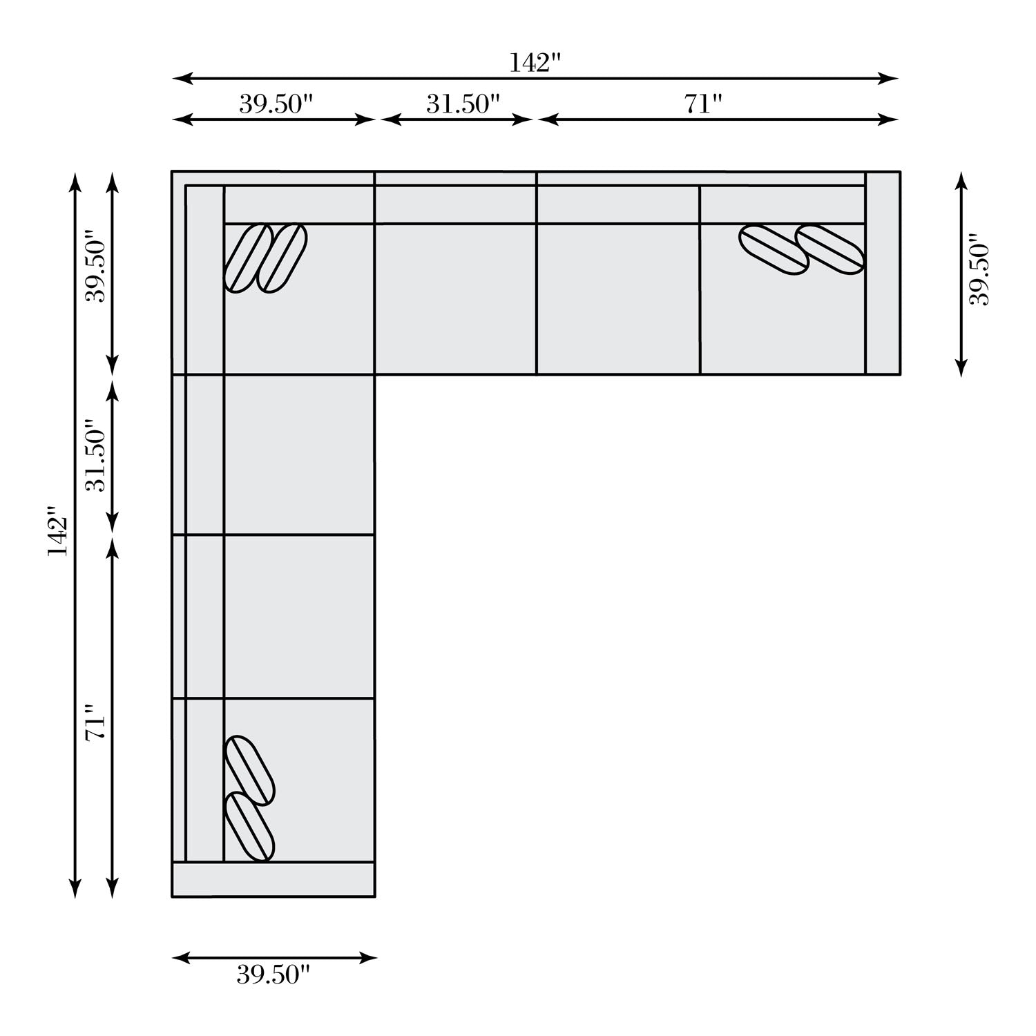 Bernhardt Living Lars Leather 5-Piece Sectional Sofa