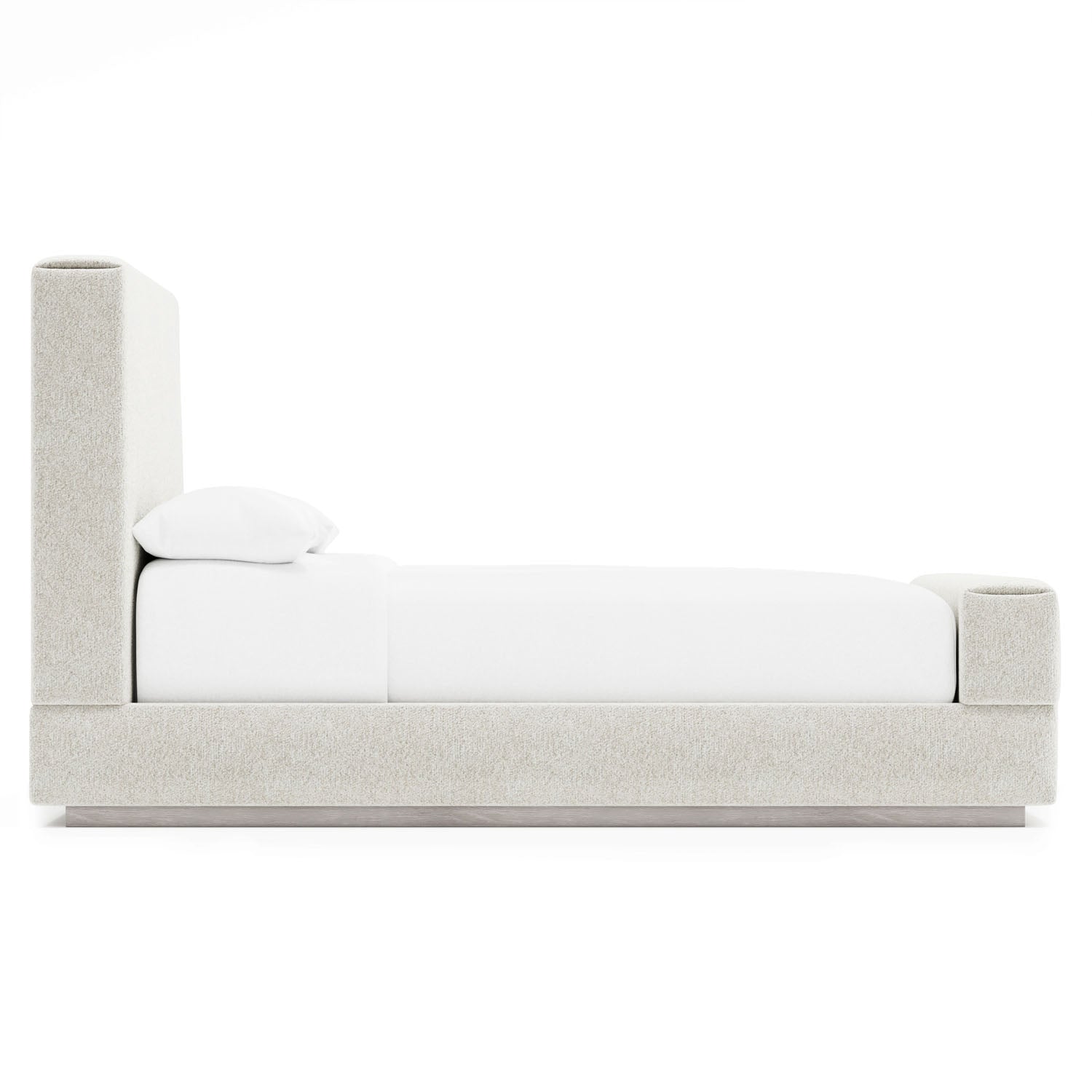 Bernhardt Tempo Panel Bed in fabric, side profile view