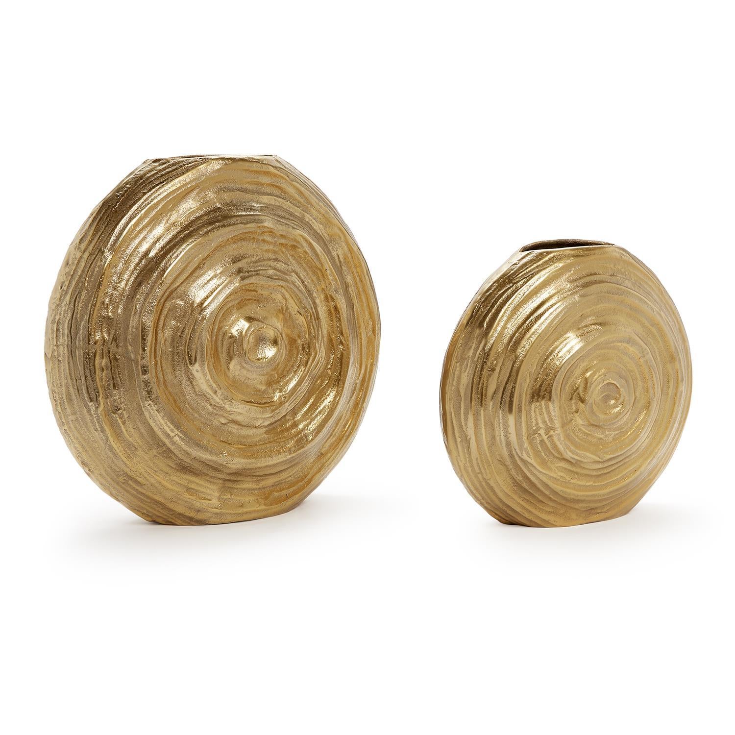All Swirls Golden Vase Set of 2