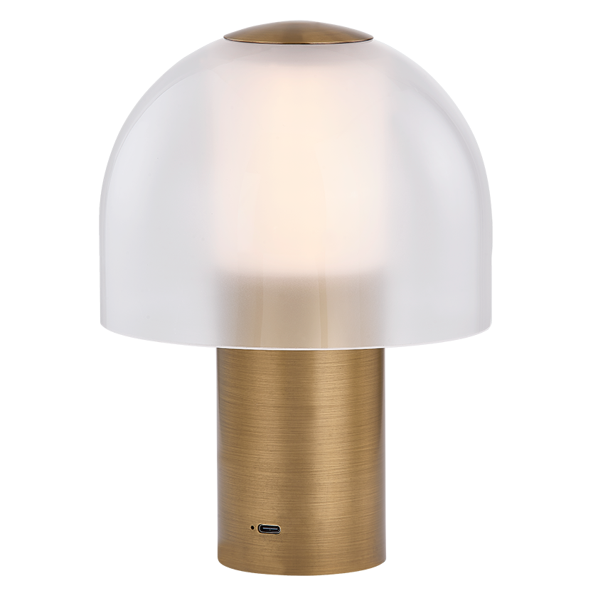 Hudson Valley Lighting Kettletown Rechargeable Table Lamp in Patina Brass, primary product view