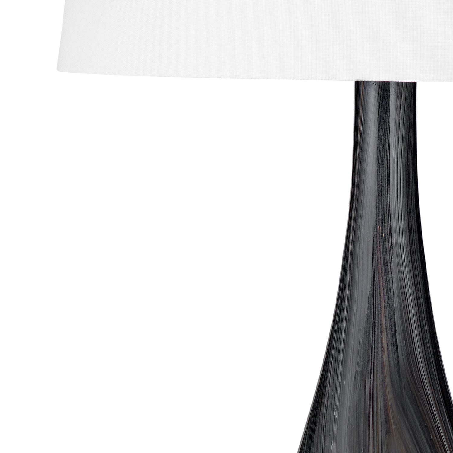 Bassett Mirror Black Glass Table Lamp