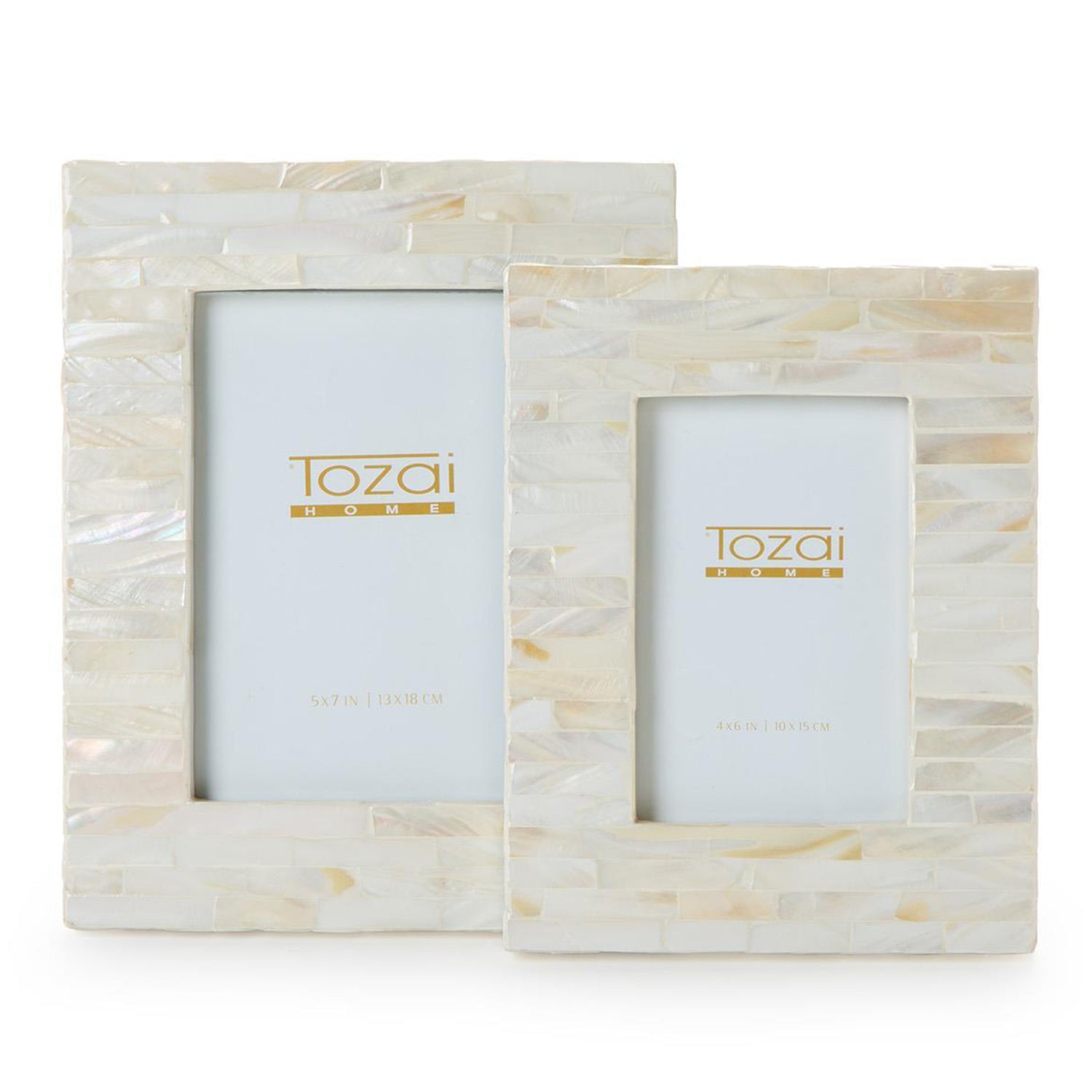 Opalescent Mother of Pearl Photo Frame Set of 2