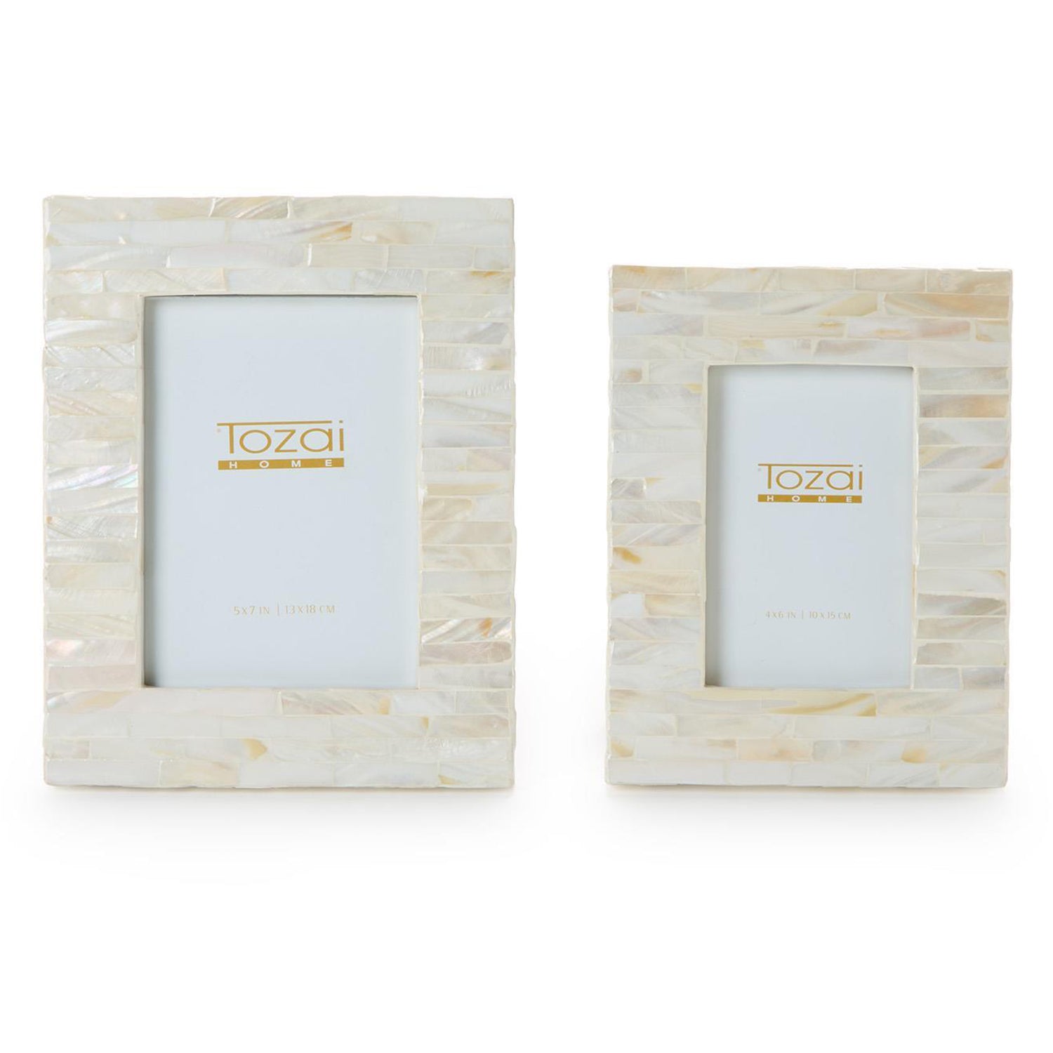 Opalescent Mother of Pearl Photo Frame Set of 2