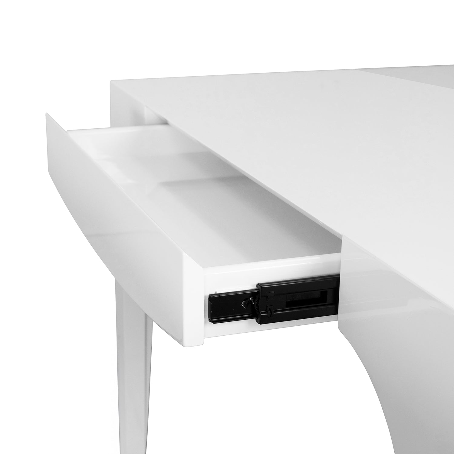 Lacey White Game Table side profile view