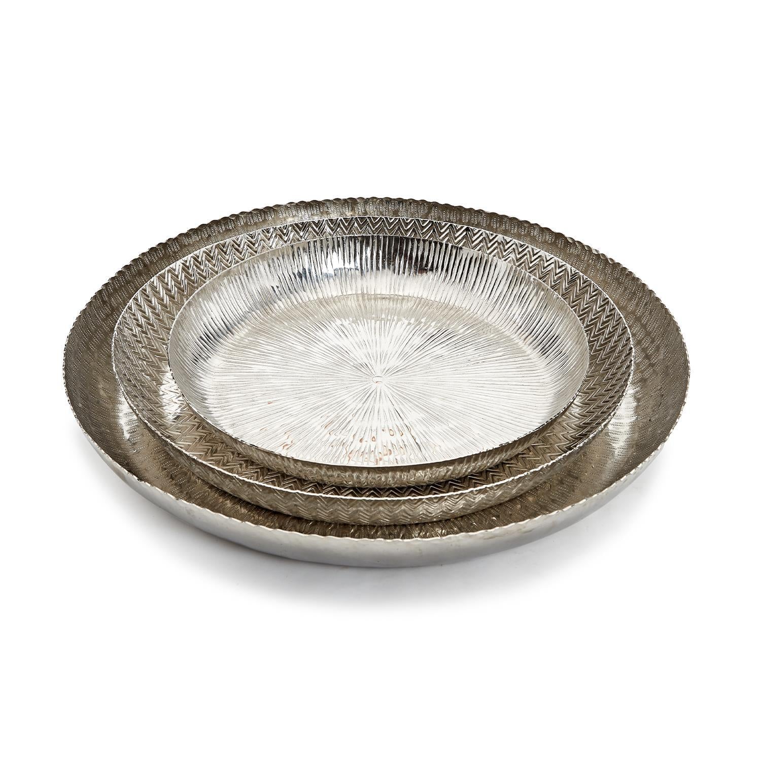 Hammered Tray Set of 3