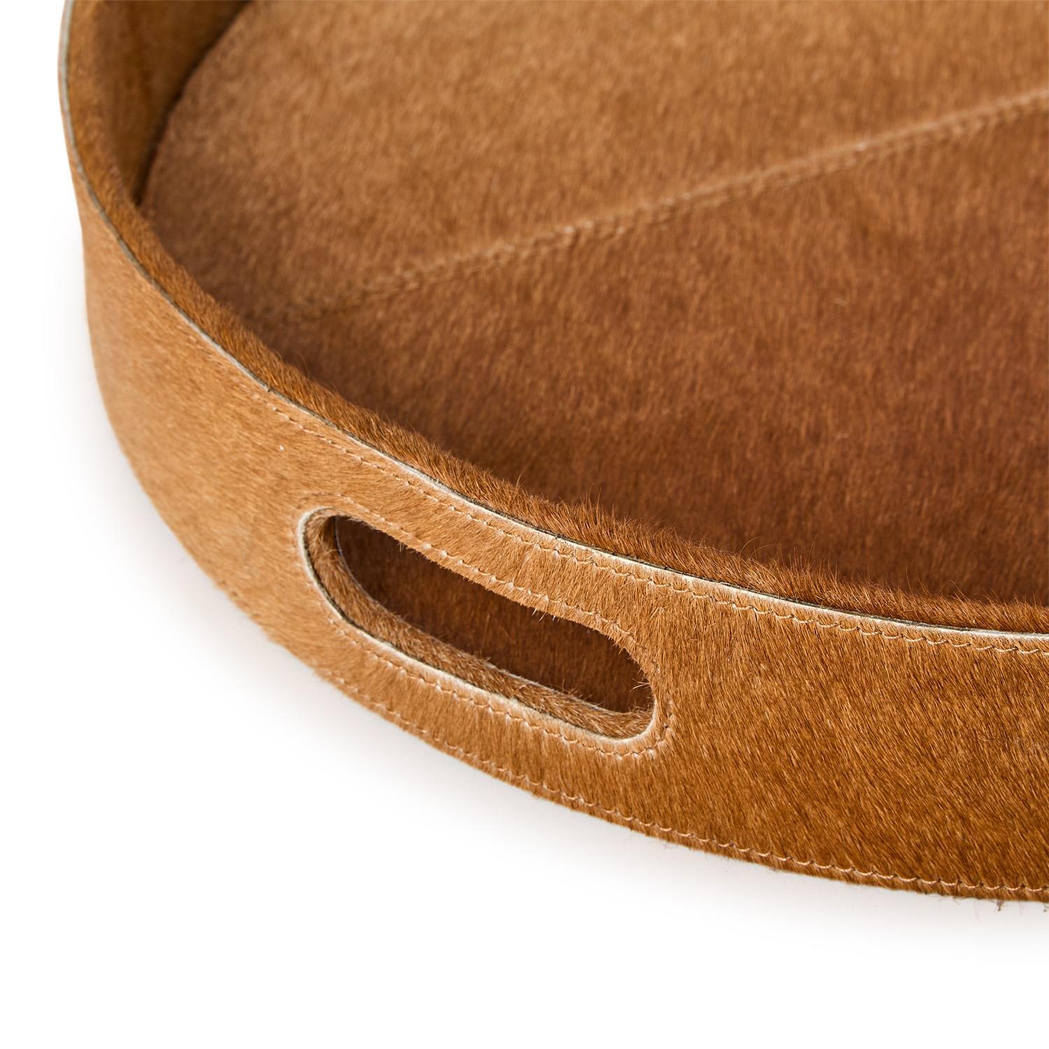 Brown Cowhide Tray Set of 2